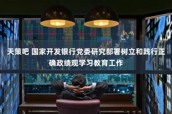 天策吧 国家开发银行党委研究部署树立和践行正确政绩观学习教育工作