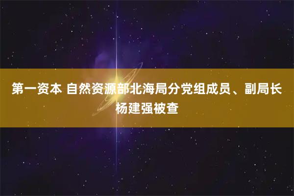第一资本 自然资源部北海局分党组成员、副局长杨建强被查