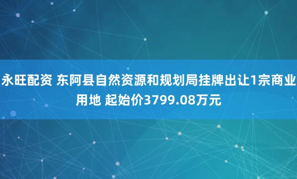 永旺配资 东阿县自然资源和规划局挂牌出让1宗商业用地 起始价3799.08万元