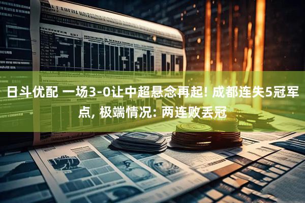 日斗优配 一场3-0让中超悬念再起! 成都连失5冠军点, 极端情况: 两连败丢冠